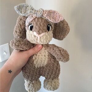 Handmade crochet bunny snuggler - small size